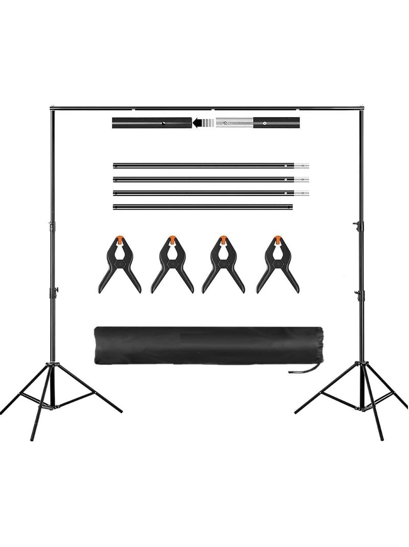 رات سو طقم حامل خلفية للصور طقم تصوير نظام دعم حامل خلفية قابل للتعديل لتصوير الاستوديو دعامة خلفية لحفلات الزفاف 2 × 3 م - Image 1