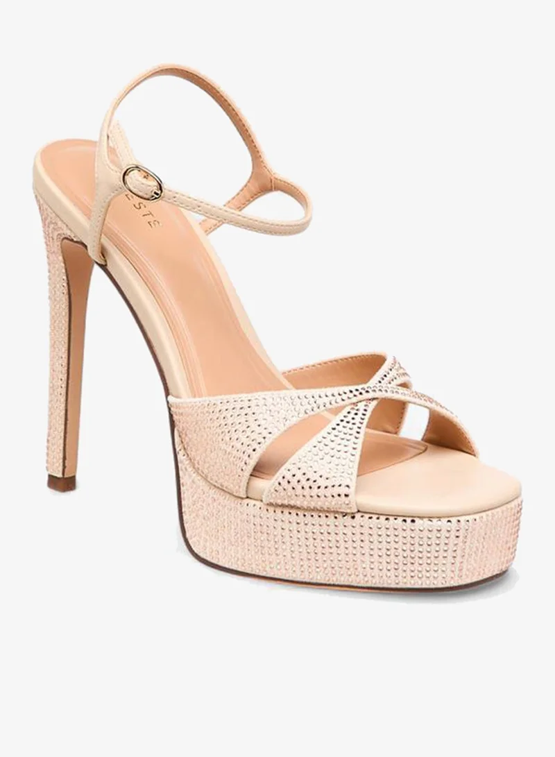 Celeste BEIGE Women Embellished Stiletto Heel Sandals for Women | Best Price UAE