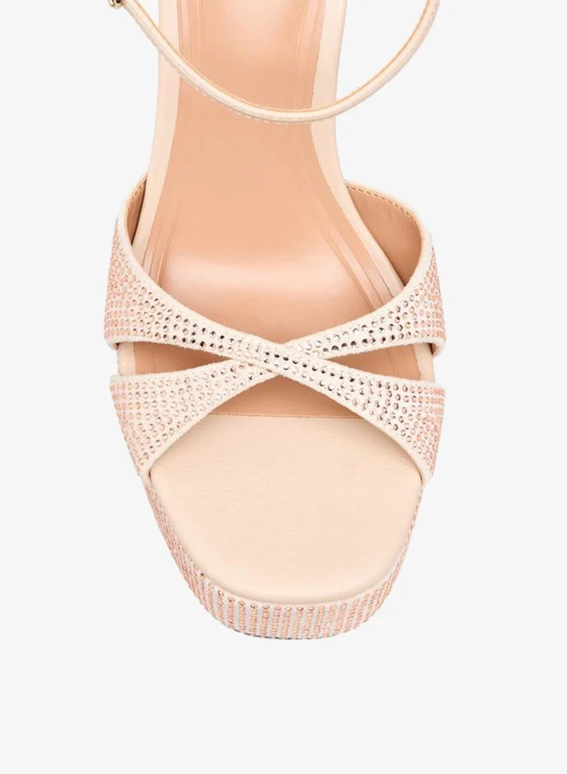 Celeste BEIGE Women Embellished Stiletto Heel Sandals for Women | Best Price UAE