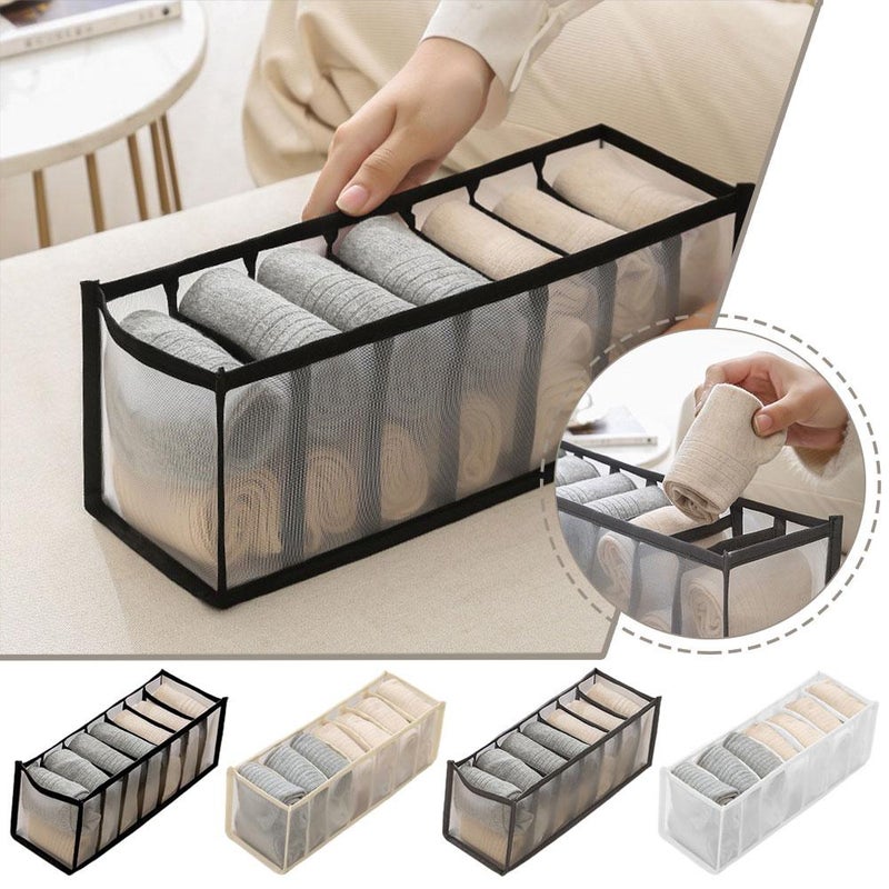 Underwear storage box, household compartmentalized drawer type, fabric multi-functional, popular three-in-one underwear, socks, and bra organizer. - Image 2