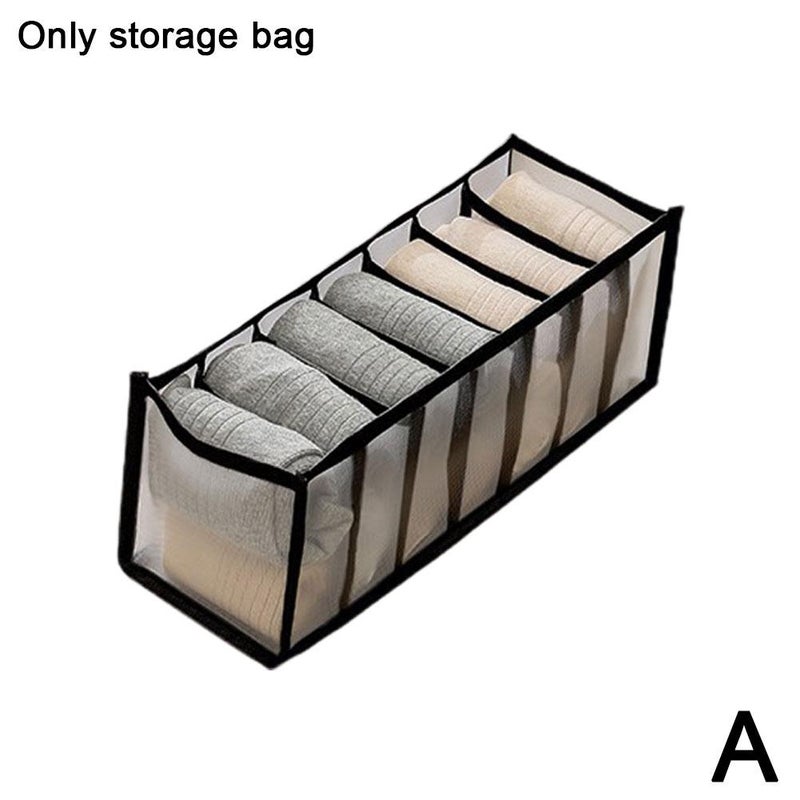 Underwear storage box, household compartmentalized drawer type, fabric multi-functional, popular three-in-one underwear, socks, and bra organizer. - Image 1