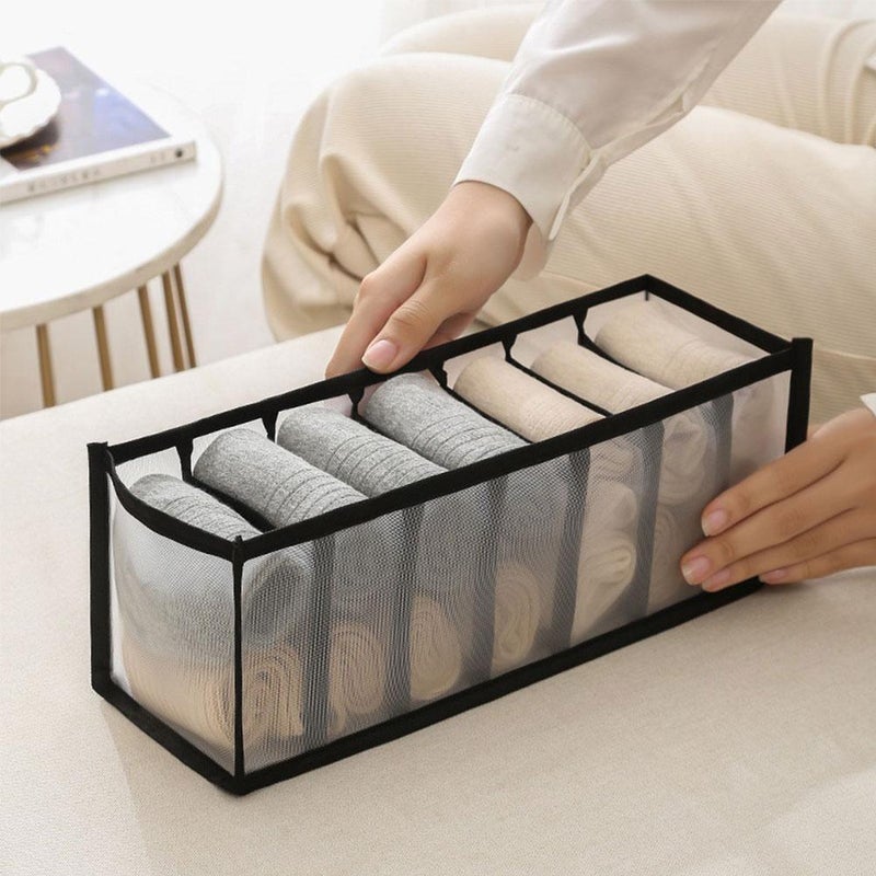 Underwear storage box, household compartmentalized drawer type, fabric multi-functional, popular three-in-one underwear, socks, and bra organizer. - Image 4