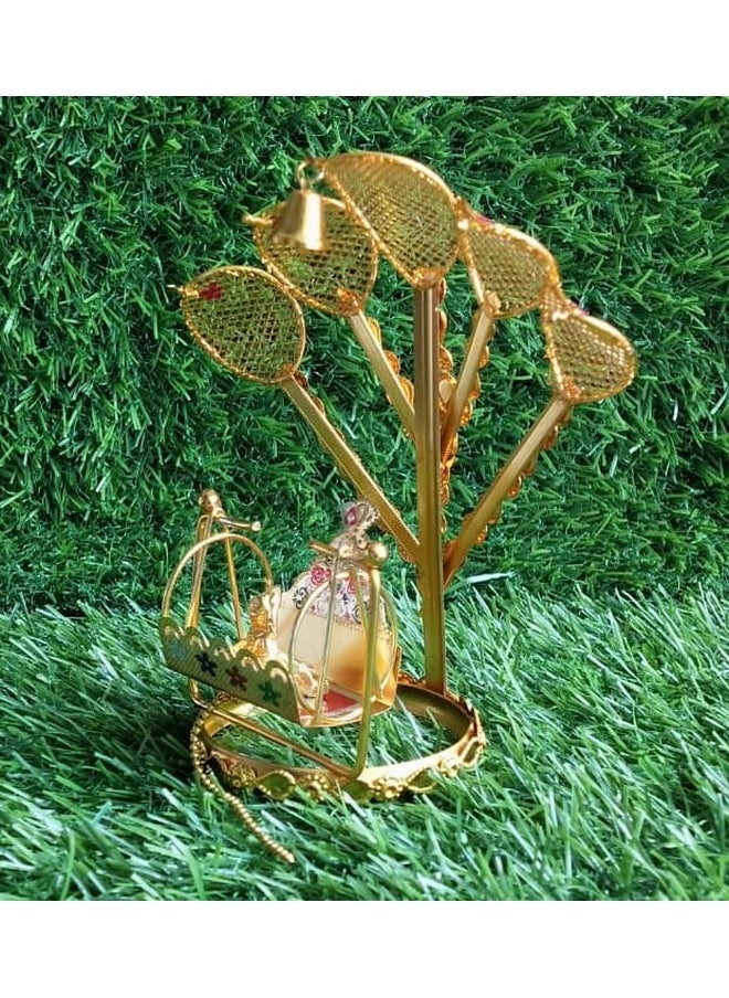 Salvus App SOLUTIONS Salvus APP SOLUTIONS Metal Five Naag Jhula with Mini Ladoo Gopal for Janmashtami - Auspicious Decorative Ensemble for Krishna's Birth Celebration (Multicolor_4.5x5 inch)  - Image 3