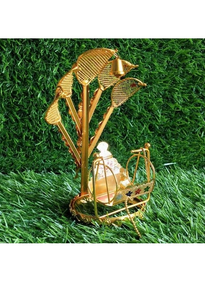 Salvus App SOLUTIONS Salvus APP SOLUTIONS Metal Five Naag Jhula with Mini Ladoo Gopal for Janmashtami - Auspicious Decorative Ensemble for Krishna's Birth Celebration (Multicolor_4.5x5 inch)  - Image 2