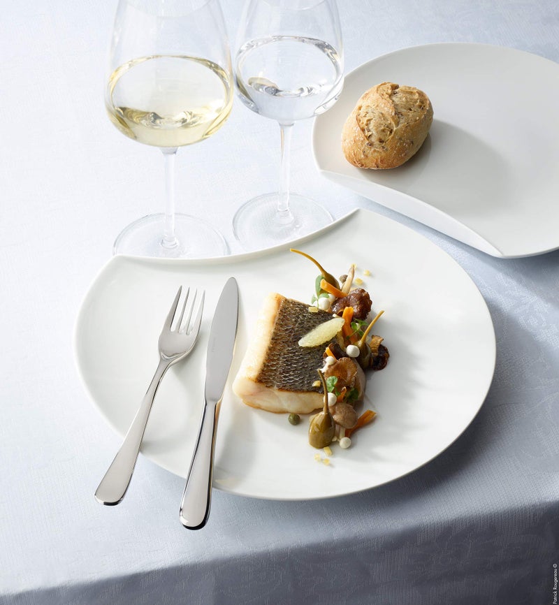 Degrenne Luxury French Cutlery Set - 5 Piece Silverware Set, Includes Forks, Spoons & Knife, Stainless Steel Flatware, Dishwasher Safe, Aquatic Mirror Collection - Image 2