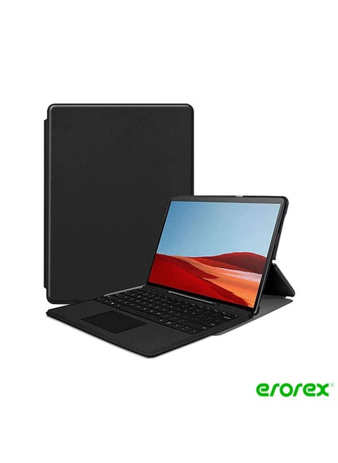 حافظة ذكية رفيعة للغاية مع إيقاظ / نوم تلقائي لجهاز Huawei Microsoft Surface Pro X 13 بوصة اللوحي (أسود)