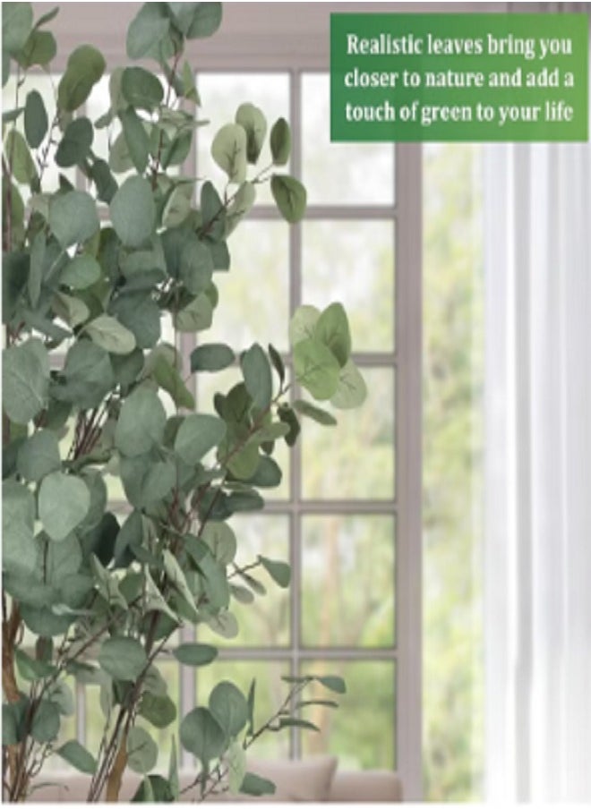 Generic - 150cm Artificial Eucalyptus Tree in Plastic Nursery Pot Tall Faux Eucalyptus Stems Fake Plants with Silver Dollar Leaves Artificial Trees for Office House Living Room Home Decor Indoor - Image 1