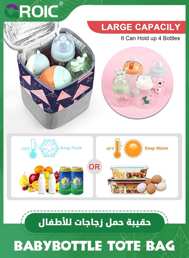 GROIC Breastmilk Cooler Bag, Baby Bottle Cooler Bags, Insulated Bottle Cooler Tote Bags On The Go,Baby Bottle Bag with Ice Pack,Mom Breastmilk Cooler Bags - Image 2