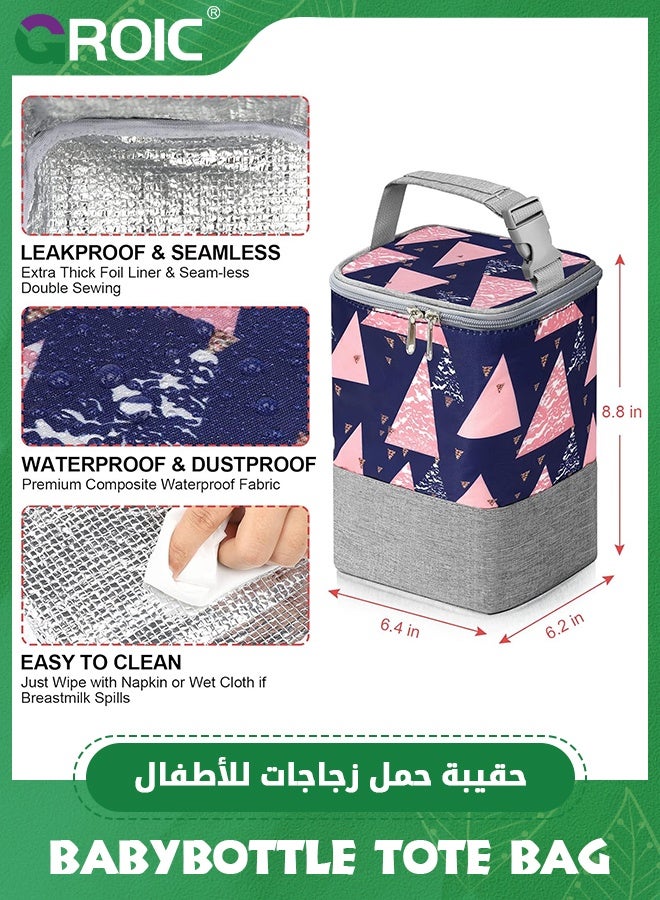 GROIC Breastmilk Cooler Bag, Baby Bottle Cooler Bags, Insulated Bottle Cooler Tote Bags On The Go,Baby Bottle Bag with Ice Pack,Mom Breastmilk Cooler Bags - Image 3