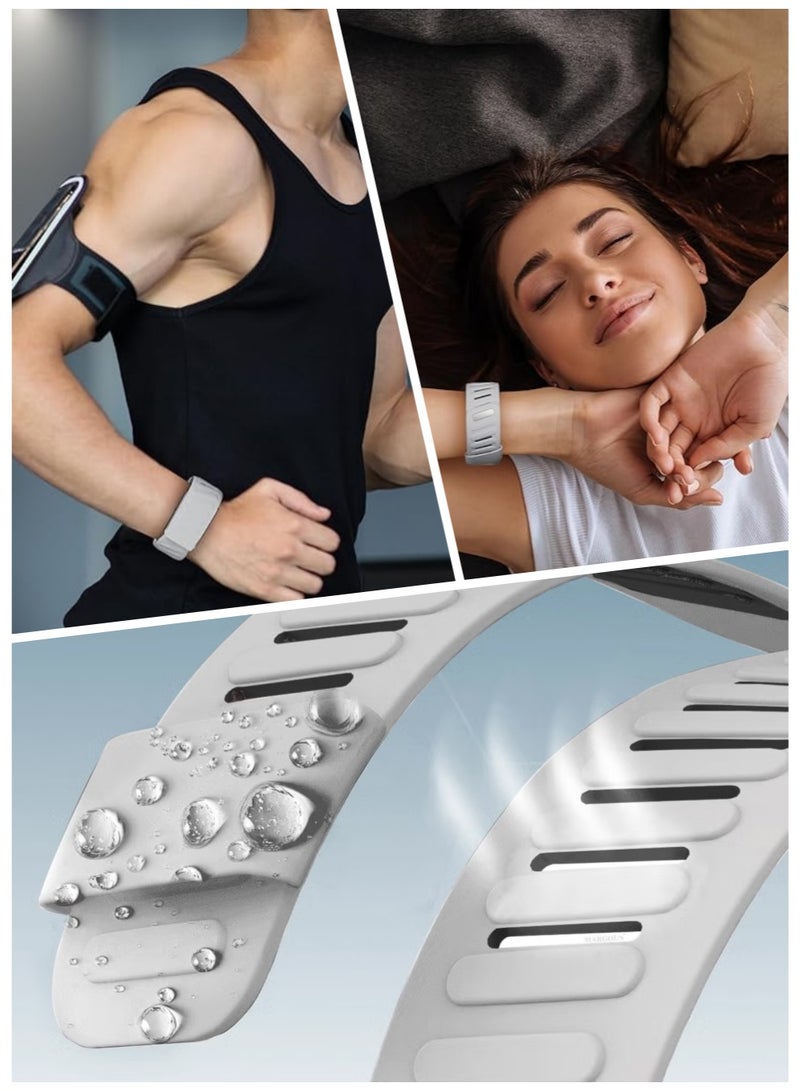 أروى حزام رياضي متوافق مع نعيق 4.0 لينة وتنفس سيليكون حزام مقاوم للماء حزام (استيك) ساعة للرجال والنساء - Image 5