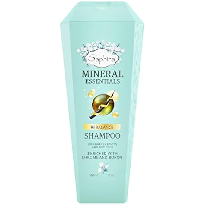 Saphira MINERAL ESSENTIALS Rebalance Shampoo for Greasy Roots and Dry Ends, Helps Rebalance and Stabilize Every Hair Strand, 17 Ounce