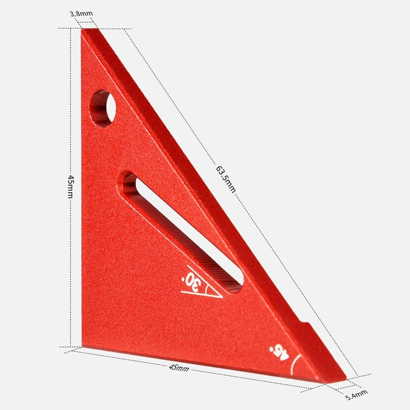 Triangular Ruler for Woodworking - Small Measurement Tool,Portable Woodworking Tools Keychain, Square Angle Tool Aluminum Carpenter Square for and Carpentry - Image 5