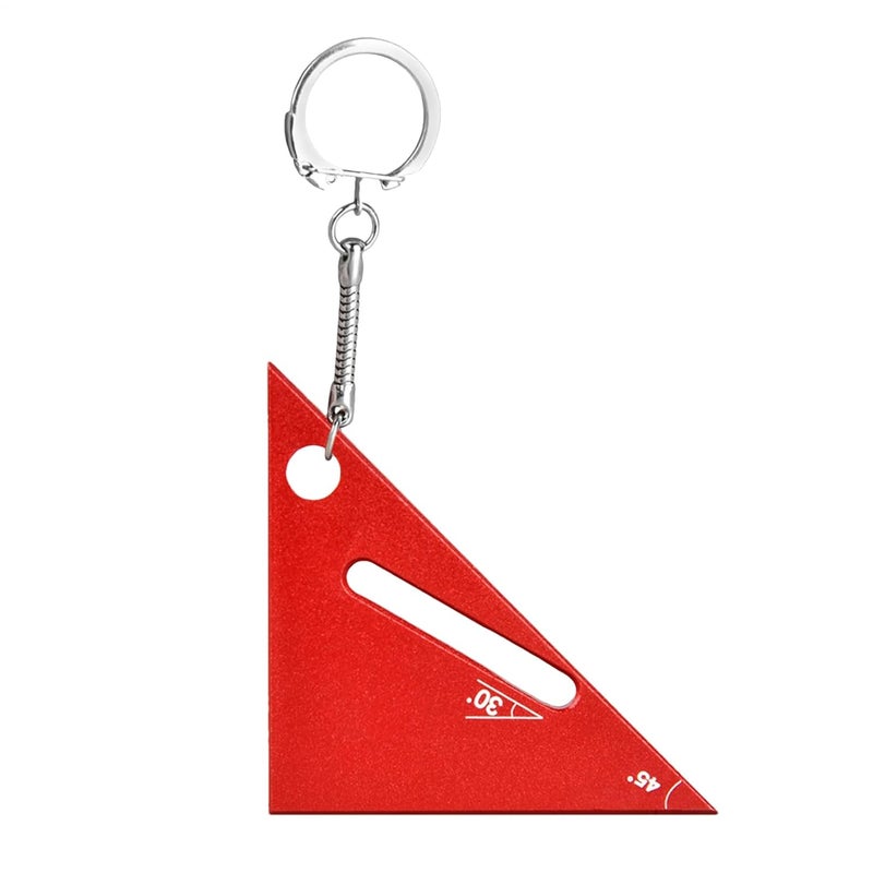 Triangular Ruler for Woodworking - Small Measurement Tool,Portable Woodworking Tools Keychain, Square Angle Tool Aluminum Carpenter Square for and Carpentry - Image 1