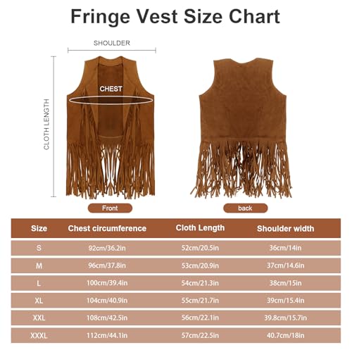 HyperFun Cowgirl Outfits for Women Western Costume Accessories Cowboy Hat Tassels Fringe Vest Earring Hippie Glasses Bandana For Halloween - Image 5