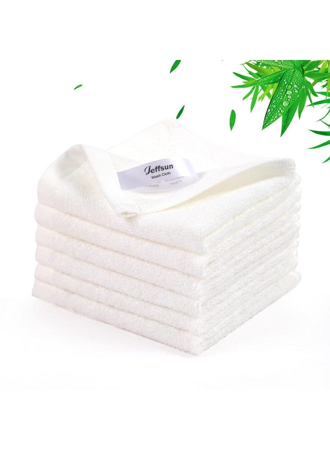JEFFSUN Baby Washcloths 6 Pack 10X10 Inch Heavenly Soft Wash Cloths For Face And Body Gentle & Safe White Face Towels On Sensitive Skin Baby Registry Shower Gifts For Newborn Kids Toddlers Children - Image 1