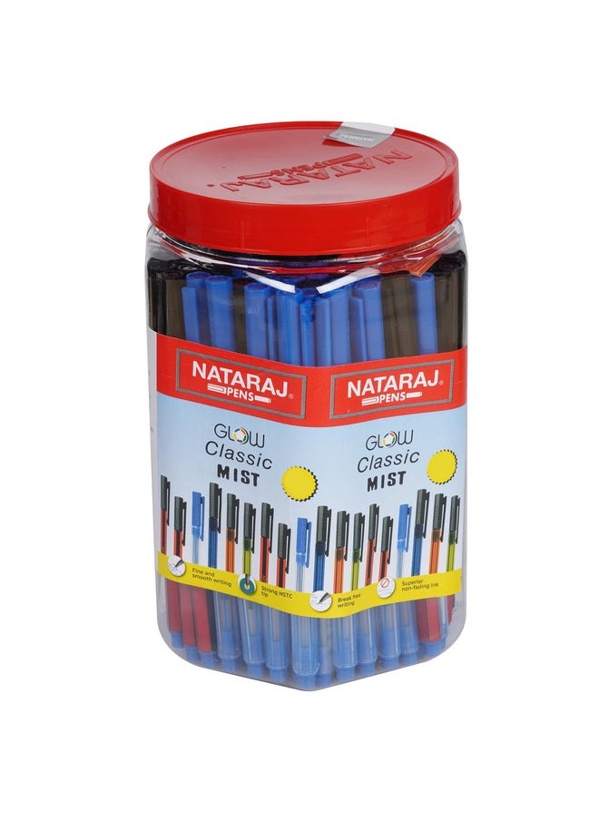 NATARAJ - Gcm 100 Pcs Jar | Comfortable Grip | Non-Fading Ink | Smooth Writing | Hexagonal Shape For Better Grip | Fun Writing | Use For Student & Office Person |Pack Of 100 Pens - Image 1