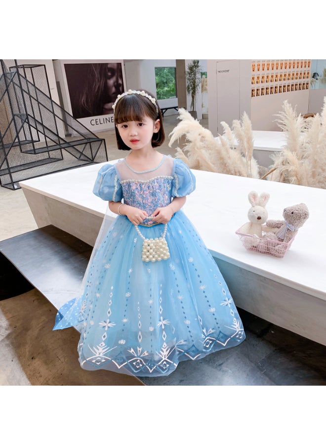 SHABILI Princess Dress Set for Girls – Kids Ice Queen Costume Outfit with Jewelry Crown, Wand, Gloves & Accessories – Birthday Gift for 3–7Y - Image 2