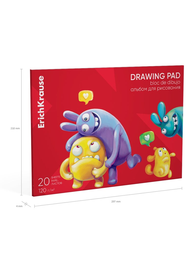 ErichKrause A4 Size Drawing Pad With 20 White Sheets 120gsm Thickness - Image 2