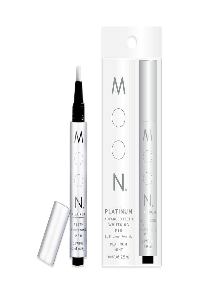 MOON Teeth Whitening Pen, Platinum Mint, 0.09 Fl Oz, Gentle on Teeth, Whitens with Antioxidants & Essential Oils, Vegan Whitening Gel in an Easy Applicator - Image 1