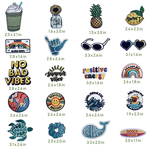 Cazzon Kawaii Cartoon Iron On Patches, Cute Decor Patches for Backpacks, Embroidery Applique Aesthetic Stuff for Clothing, Jackets, Jeans, Hats (Cute1 20 Pcs) - Image 2