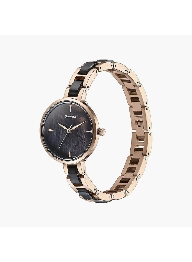 Sonata Gold & Black Analog Watch for Women - Image 2