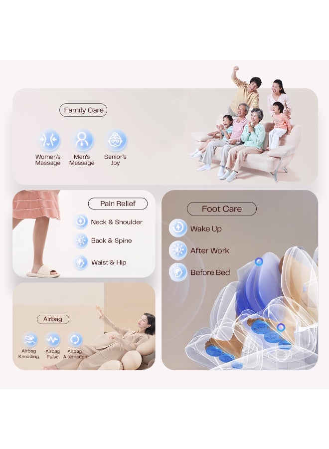 ROTAI JAZZ Full Body Massage Chair –10-Year Warranty + Buy Back Insurance, 4D Foot Rollers, Heating, 22 Auto Programs, Space Capsule Design, Zero Gravity, 7" Touch Tablet, Voice Control White Color - Image 3