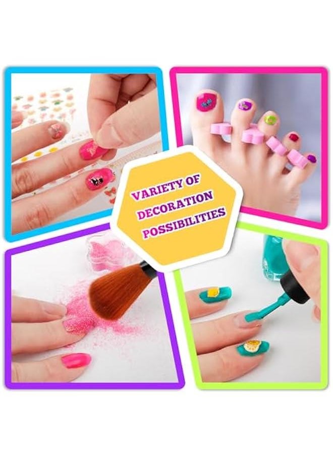 Beauenty Kids Nail Polish Set with Nail Dryer, 35PCS Kids Nail Polish Play Set with Storage Bag, Peelable Glitter Nail Polish, Nail Studio Decoration Birthday  Gift for Girls Ages 6-12 (C)  - Image 5