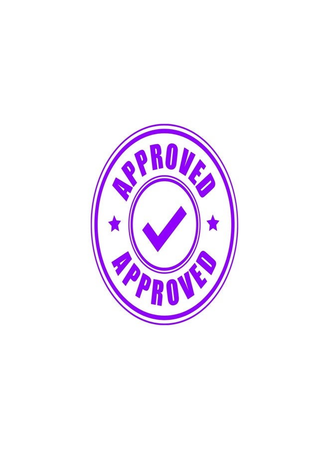 Everyday Walk Pre-Ink Stamp with Message Approved Round Shape (Voilet) - Image 1