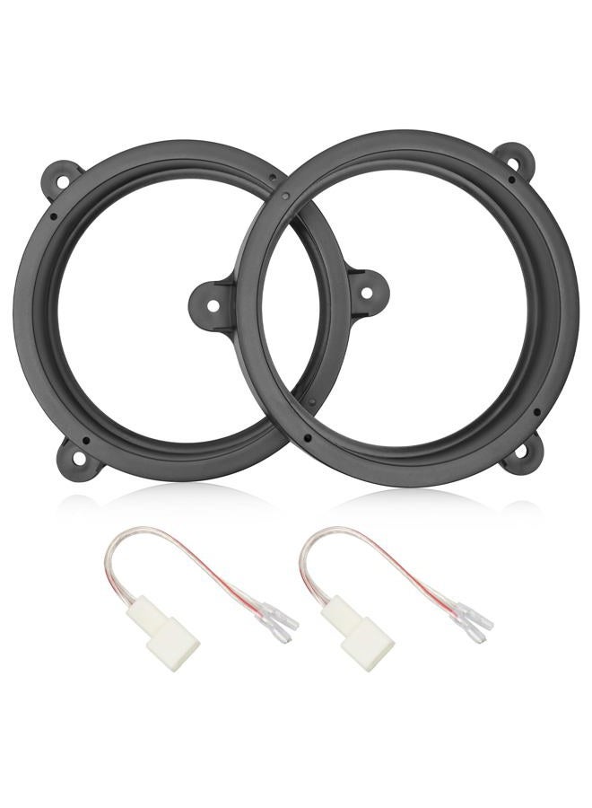 RED WOLF 6.5 Inch Rear Door Speaker Adapter Bracket w/Speaker Wiring Harness Select for 2014-2020 for Aftermarket Speaker Audio Spacer Ring - Image 1