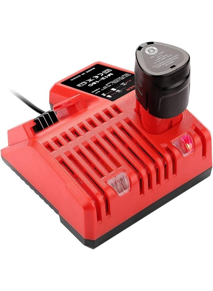 Milwaukee M12-18C Li-ion Battery Charger for 12V-18V Batteries, Red - Image 2