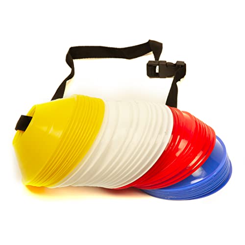 GSi Mini Cones for Sports - 40 Pack - 5Inch Diameter for Better Space Utilization - Comes with Shoulder Strap - for Agility Training Drills - Image 1