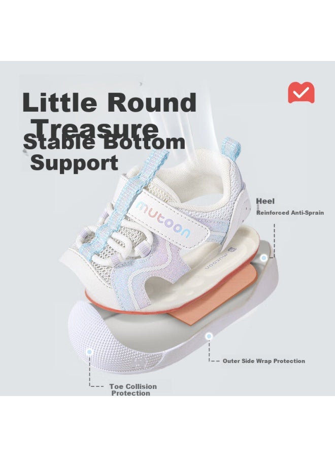Shepherd Boy Mucun Stable Protective Shoes 25 Summer Baby Sandals Girls Breathable Toddler Shoes Soft Bottom Anti-collision Baby Shoes Boys Zebra Black 25 - Image 2