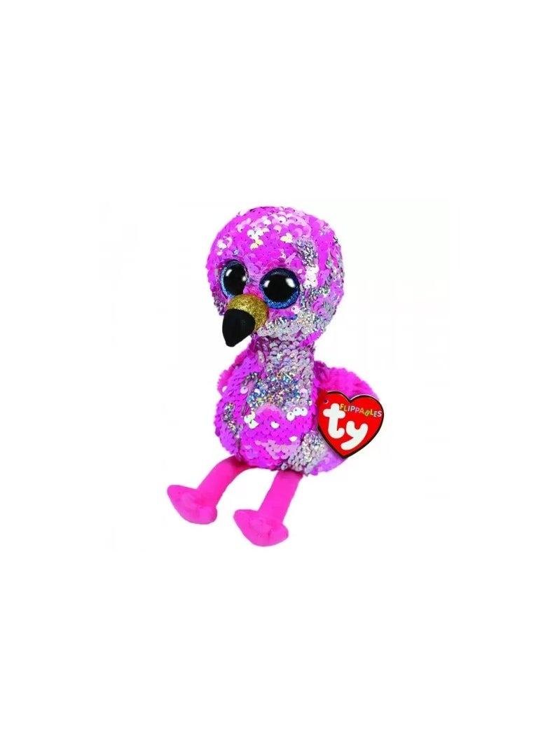 Ty Beanie Babies Pinky The Pink Flamingo Reversible Sequin Plush  - Image 1