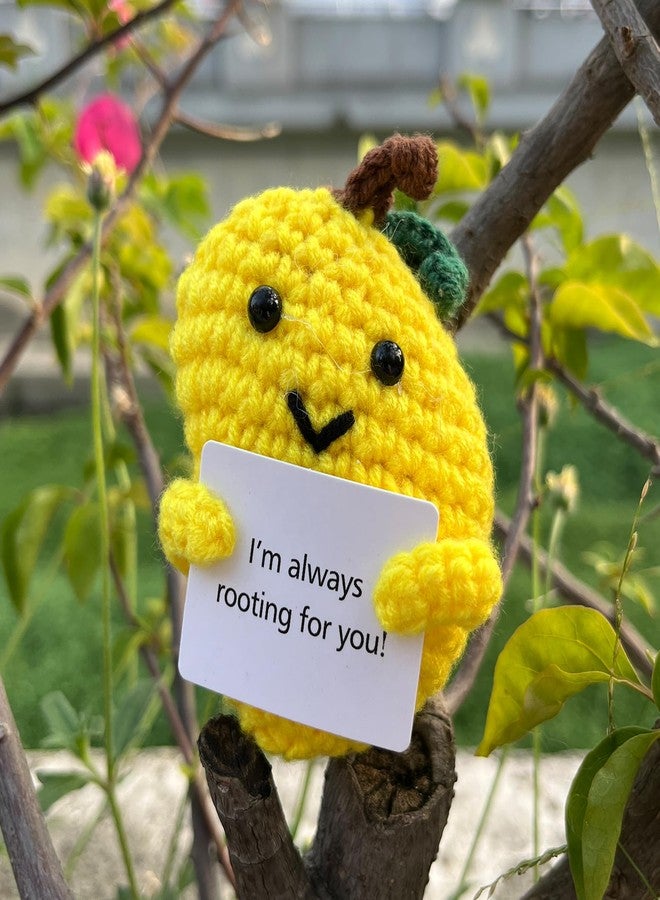PLWalker Emotional Support Mango Gifts Crochet, Positive Fruit Cute Funny Cool Office Desk Decor Decorations for Her Women Men (Mango-2) - Image 5