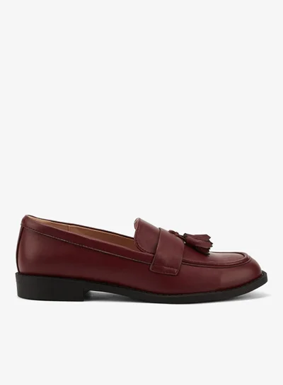 Paprika Tassel Accent Slip-On Loafers