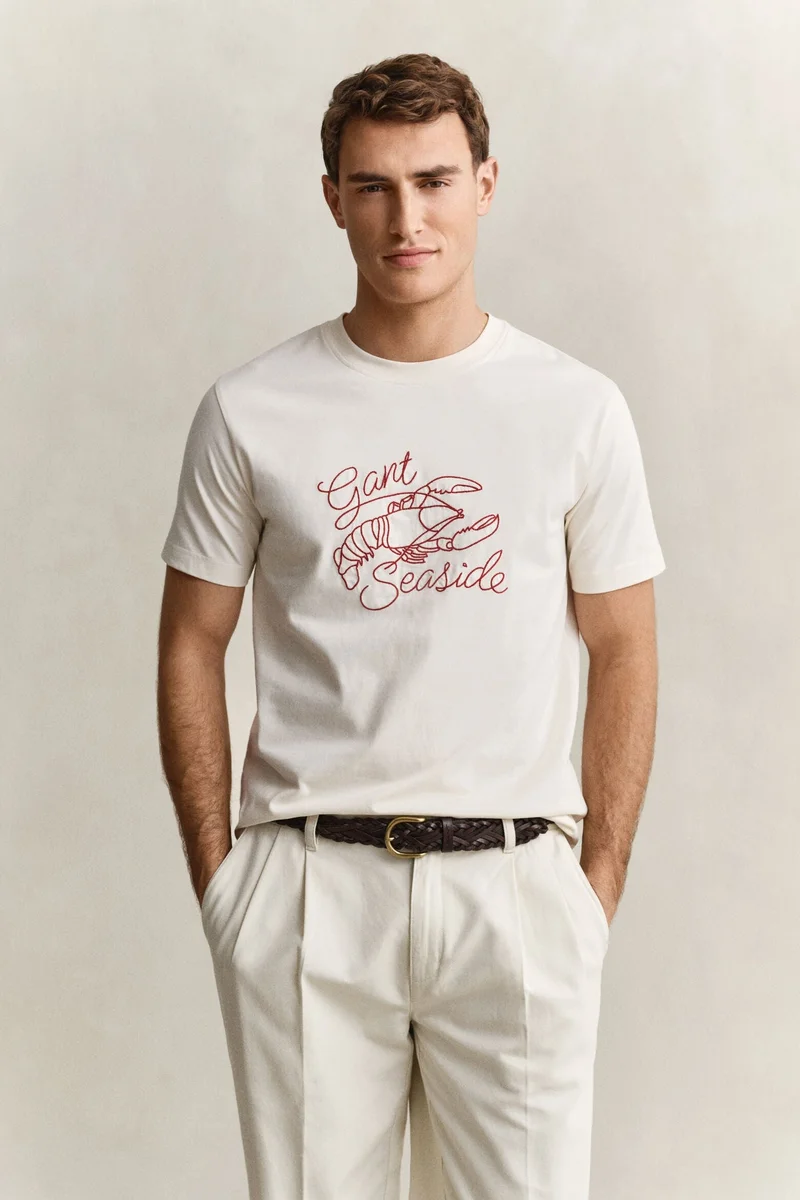 GANT  Embroidered Short Sleeve T-Shirt for Men | Best Price UAE