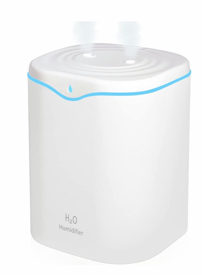 SYOSI Humidifiers for Bedroom, 2L Cool Mist Humidifier for bedroom, USB Portable Desk Humidifier, Quiet Ultrasonic Humidifier with 2 Mist Modes, Auto Shut Off for Travel Home - Image 1