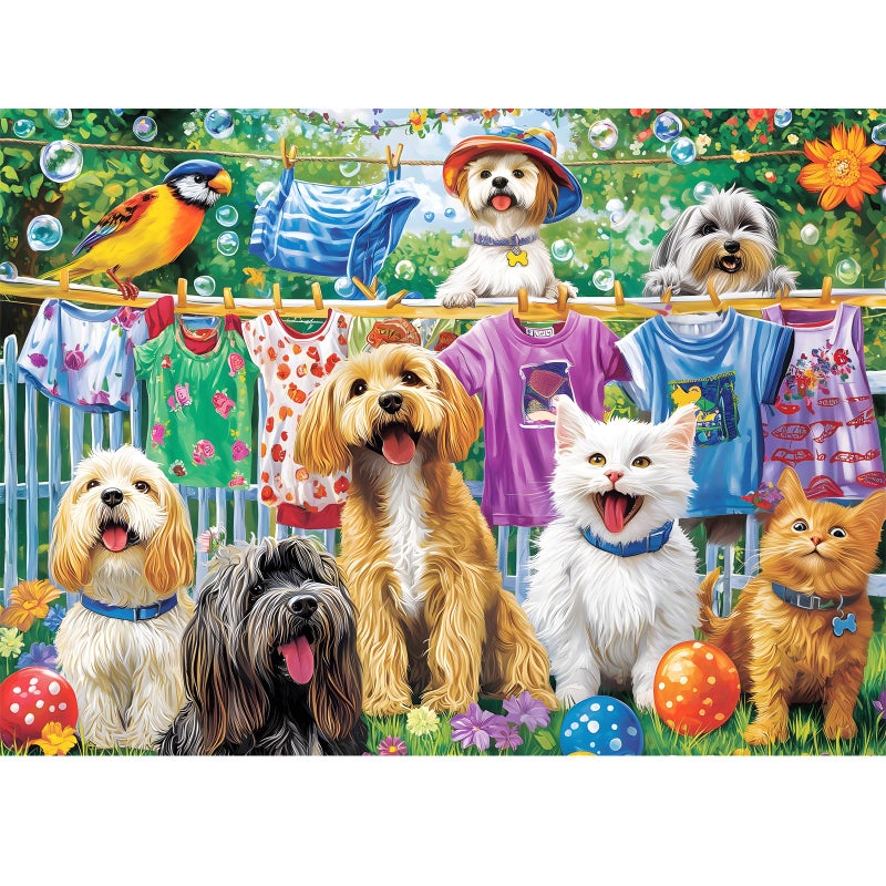 Nitktaia 300 Piece Puzzles for Adults Cute Dog Jigsaw Puzzle for Adults Children Elderly Large Piece Fun Animal Puzzle for Kids Ages 810 1012 Challenging Landscape PuzzlesFamily Game Great Gift 20515in - Image 3