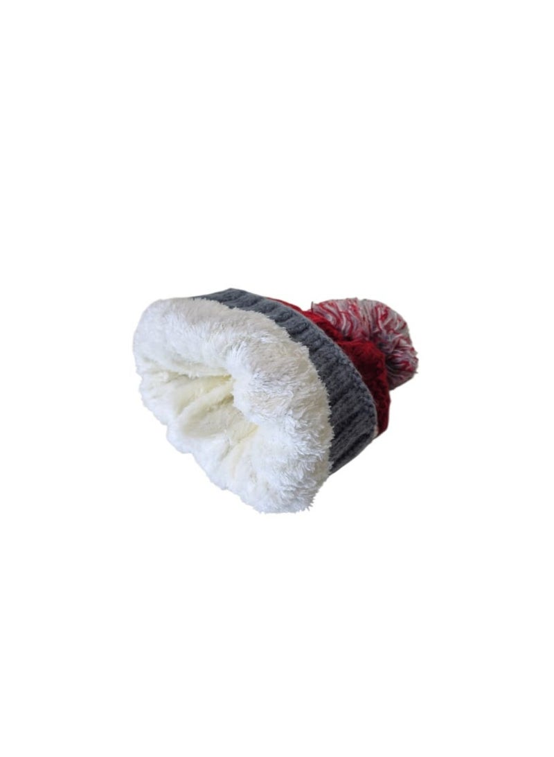 Winter Ice Cap Hat with Fur Lining and Knitted Wool Scarf Set, Soft & Warm, 160 cm Length - Image 3