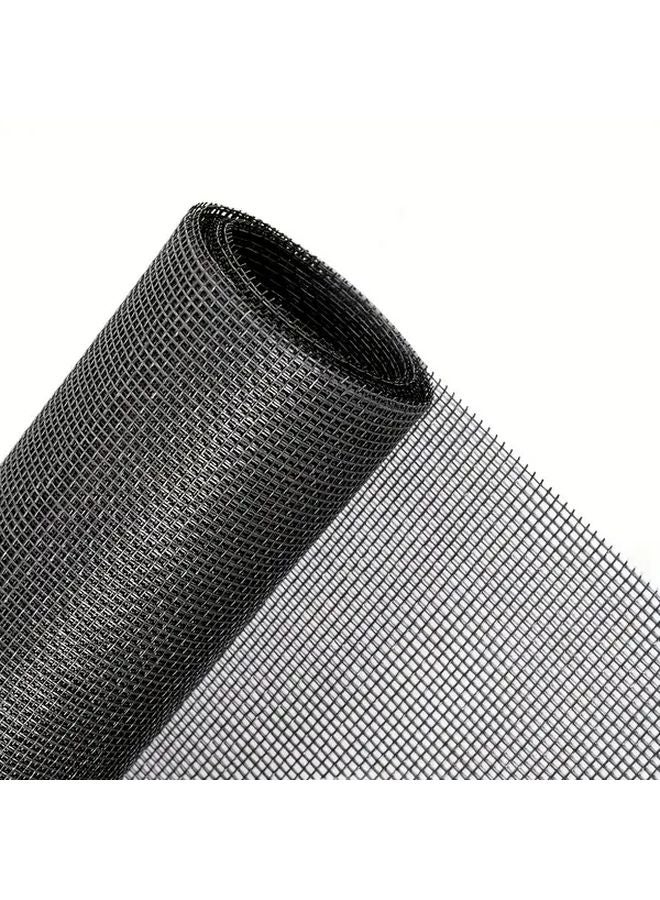 Black Mosquito Net Screen 80cm x 500cm High Density PVC Breathable Pest Control - Image 1