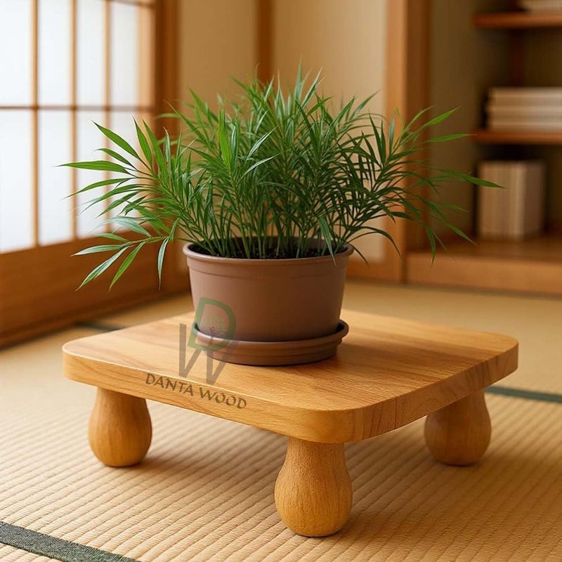 Dantawood Wooden Plant Stand, Side Table, Small Accent Table Nightstand Modern End Table for Living Room Bedroom Office(Set of-1,24 CM) - Image 2