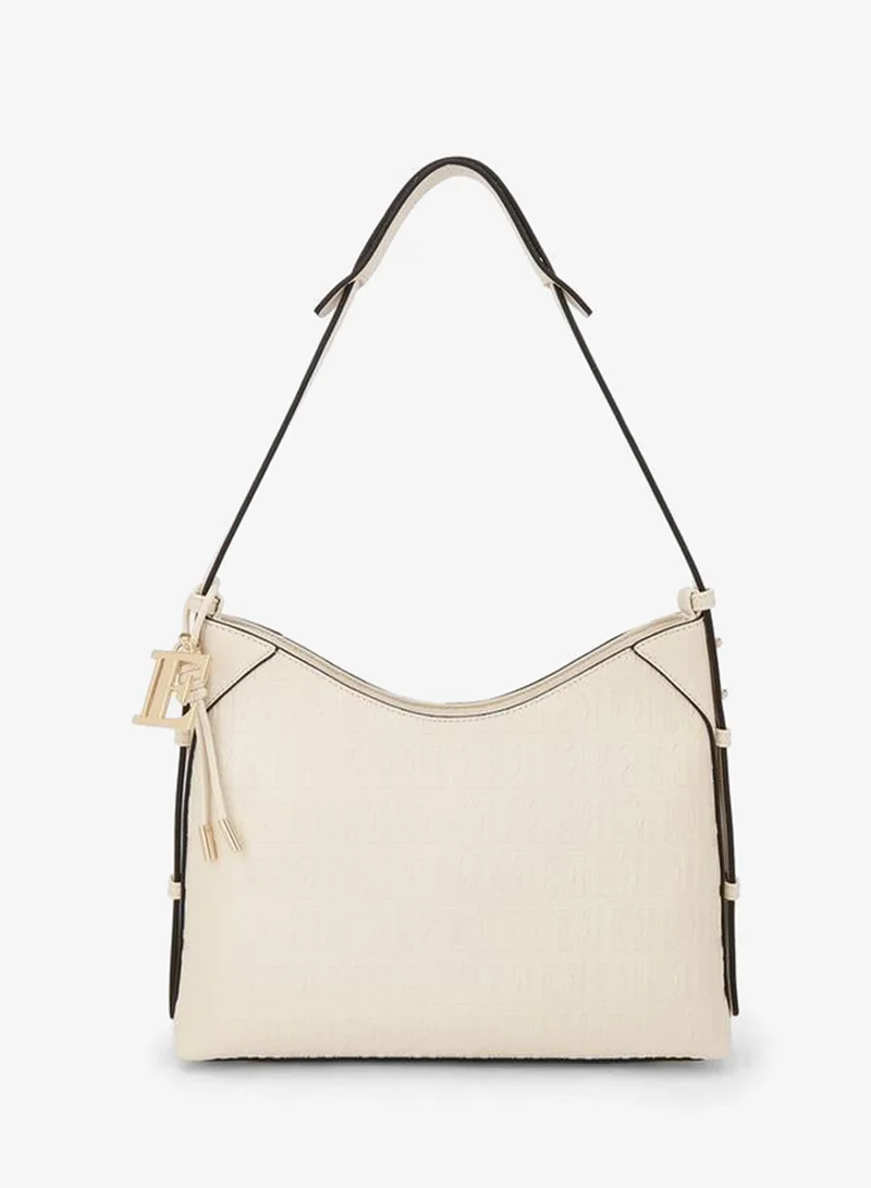 Elle Embossed Shoulder Bag With Strap Handle