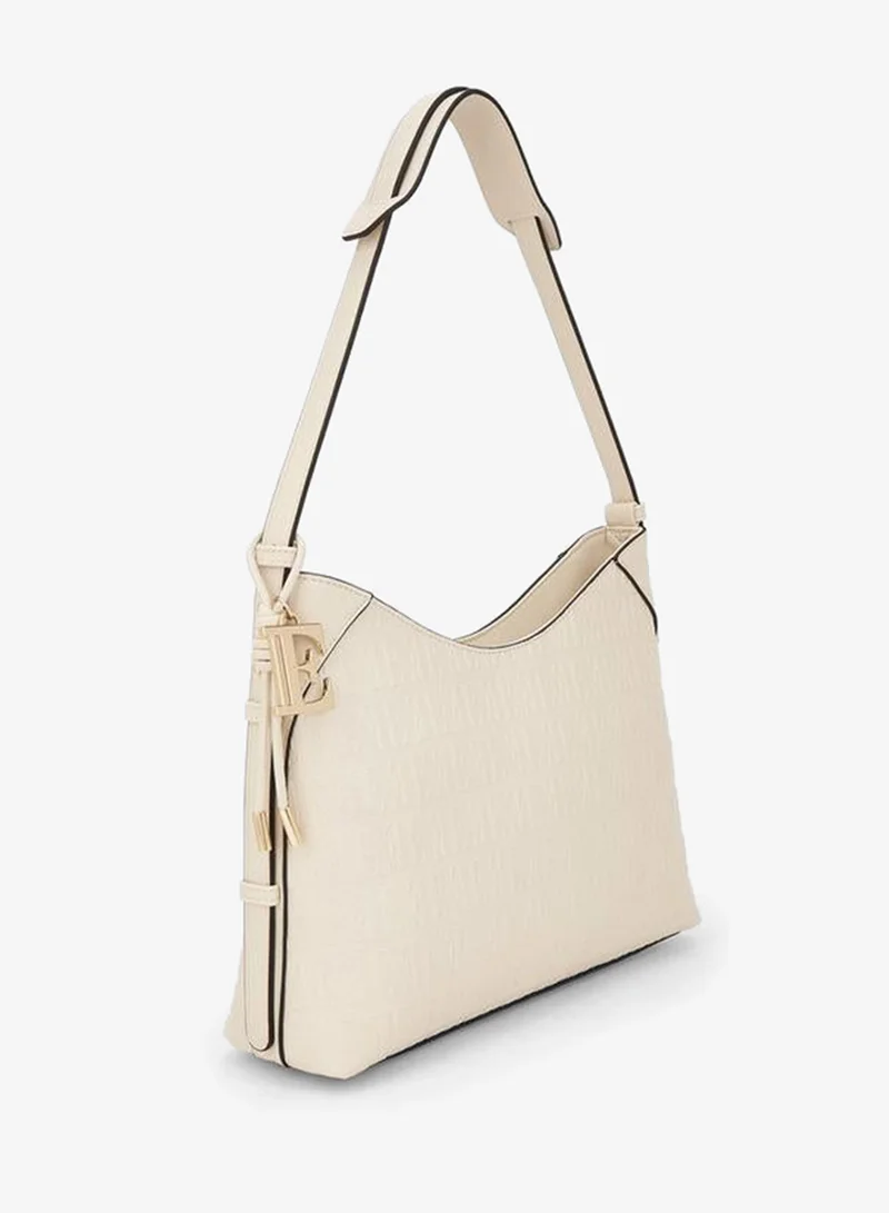 Elle Embossed Shoulder Bag With Strap Handle
