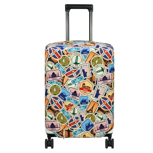 HYPER VENTURE Washable Luggage Cover - Fashion Suitcase Protector Fits 18-22 Inch Luggage (World Voyage, S) - Image 1