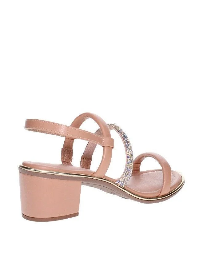 بيرا ريو صنادل بكعب متوسط للنساء - صنادل بكعب مفتوح من الخلف للبنات مع رباط للكاحل