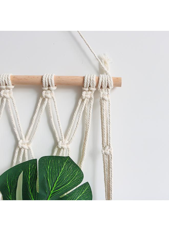 Bluejw New Handmade Woven Tapestry Book Magazine Storage Net Bag Nordic Style Cotton Rope Hanging Basket Home Homestay Decorative Wall Decoration  - Image 4