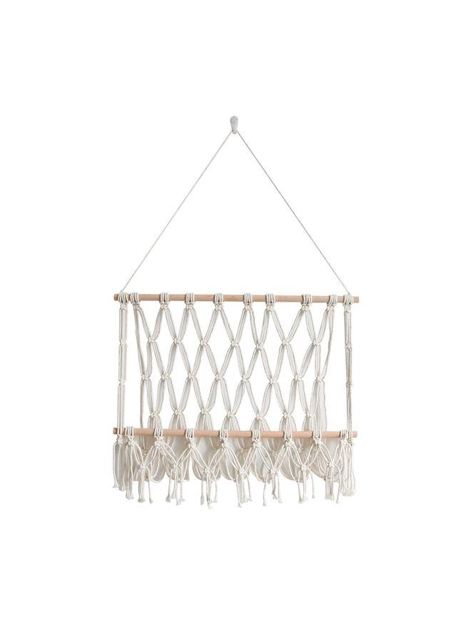 Bluejw New Handmade Woven Tapestry Book Magazine Storage Net Bag Nordic Style Cotton Rope Hanging Basket Home Homestay Decorative Wall Decoration  - Image 5