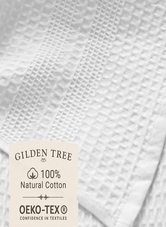 GILDEN TREE Waffle Towels for Bathroom, 100% Cotton Quick Dry Towel, Waffle Bath Towels Large, Absorbent Lightweight Travel Towel, Bath Towels Set of 2, Classic Style (White) - Image 2