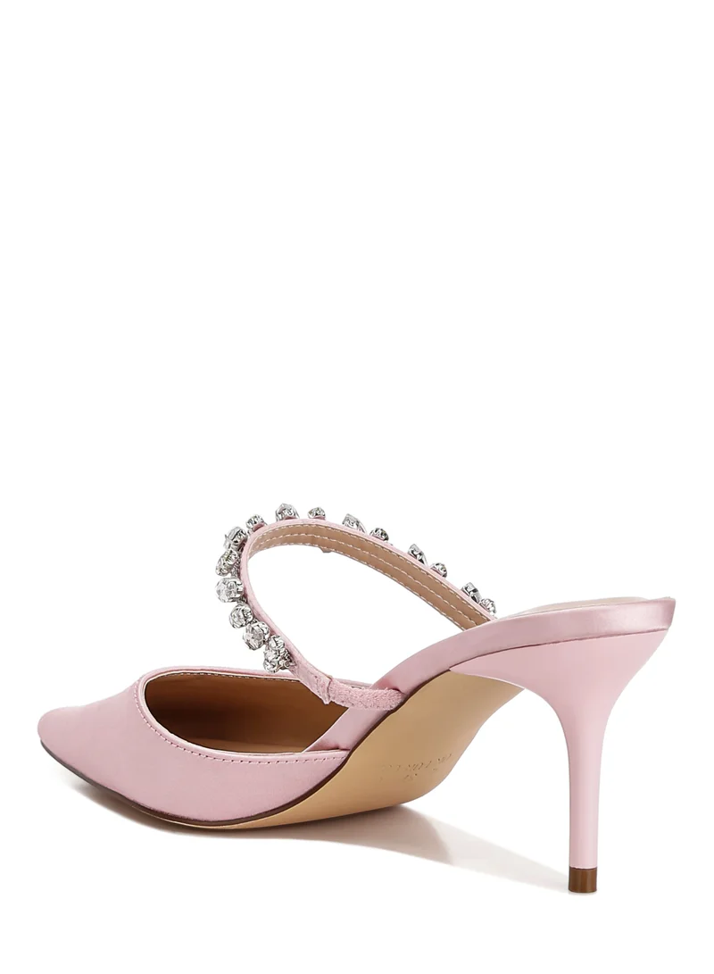 لندن راج صندل Diamante Stiletto Mules بلون أحمر الخدود