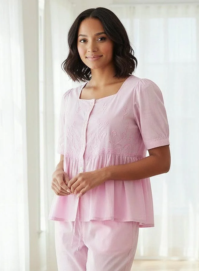 Splash FAV Pyjama Set Button Down Top & Trousers Cotton